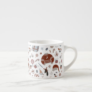 Retro julsötare Mönster Espressomugg