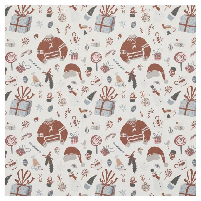 Retro julsötare Mönster Tyg (Provkarta)