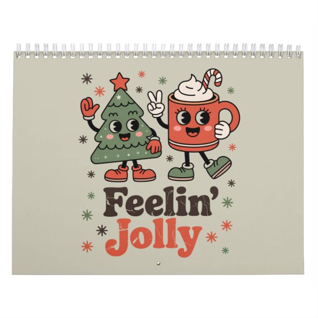 Retro julstämning Glädjerik vintrig högtid  Kalender (Omslag)