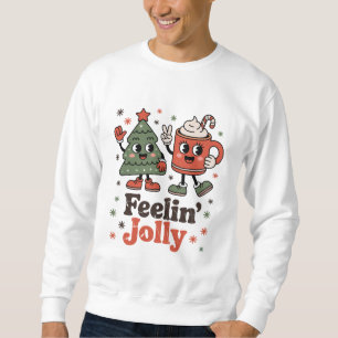 Retro julstämning Glädjerikt Vintage Holiday Lång Ärmad Tröja