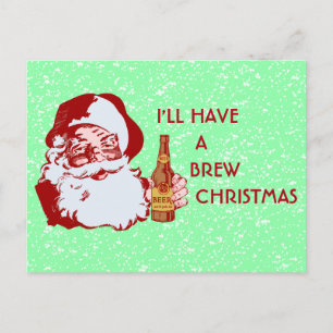 Retro Jultomten Beer Brew jul Helg Vykort