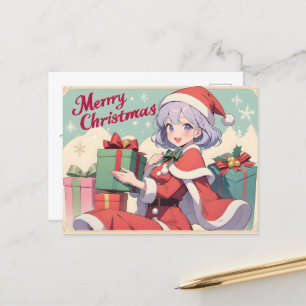 Retro Jultomten Dotter Gift Ge vykort