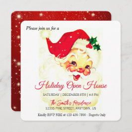 Retro Jultomten Firande, Open House Julkort