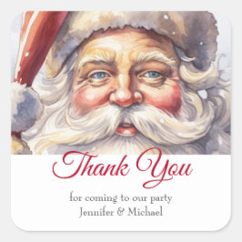 Retro Jultomten i en Red Hat-Tack Fyrkantigt Klistermärke