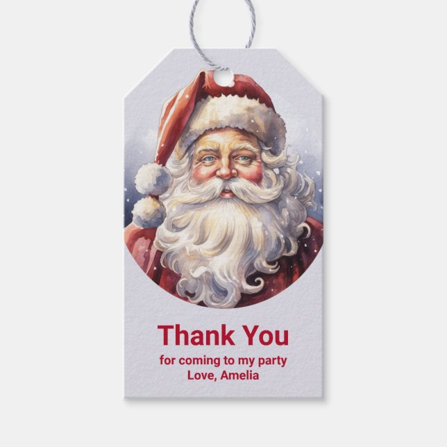 Retro Jultomten i en Red Hat-Tack Presentetikett (Framsidan)