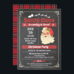 Retro Jultomten jul-chalkboard party Inbjudningar<br><div class="desc">[All text är redigerbar,  förutom "eat,  Drack & God jul"]Hämta den här snyggten nu!
Tillfälle: Jul party,  Santa party,  gatublocket party,  kyrka och välgörenhetsevenemang,  husuppvärmning,  pension party,  öppna husTema: Jul,  Jultomten Stil: retro,  vintageColors: röd,  vit,  gråGrafik: vintage Jultomten,  retypografi,  krita,  buffelrött plätering,  tartan</div>