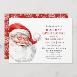 Retro Jultomten jul, HELGDAG ÖPPET HUS Inbjudningar