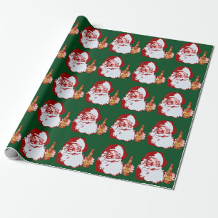 Retro jultomten med rolig jul för en öl presentpapper
