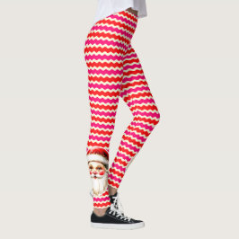 Retro Jultomten Red Rosa Ric Rac-jul Leggings