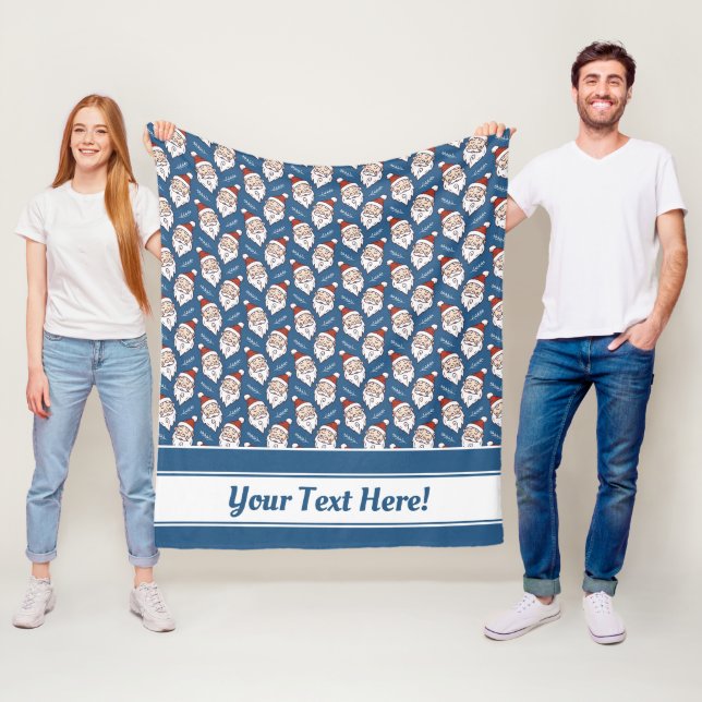 Retro Jultomten Red White och Blue jul Fleecefilt (På plats)