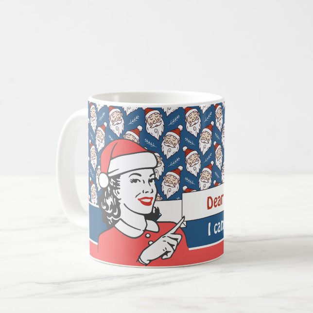 Retro Jultomten Red White och Blue jul Kaffemugg (Framsida vänster)