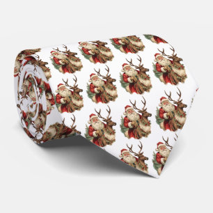 Retro Jultomten Riding a Reindeer Mönster Slips
