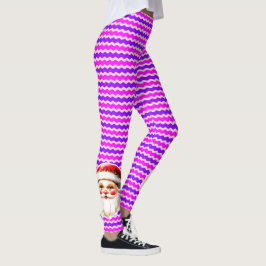 Retro Jultomten Rosa Lila Ric Rac-jul Leggings