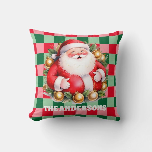 Retro Jultomten Tartan Play God jul Kudde (Framsida)