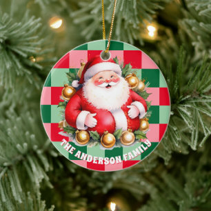 Retro Jultomten Tartan Play jul Ornament