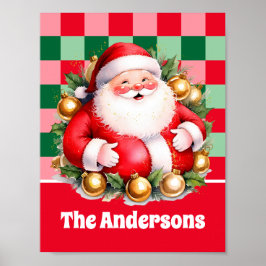 Retro Jultomten Tartan Play jul Poster