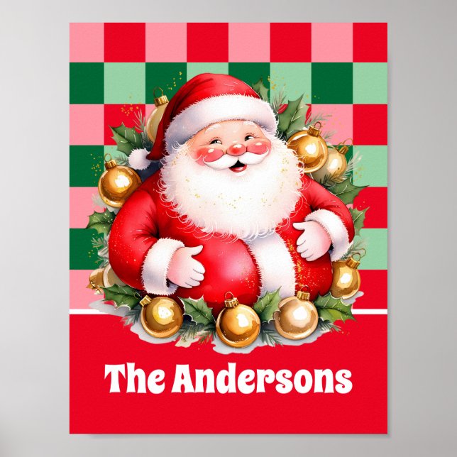 Retro Jultomten Tartan Play jul Poster (Framsidan)