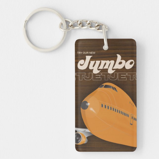 Retro Jumbo Jet Airliner Keychain (Framsidan)