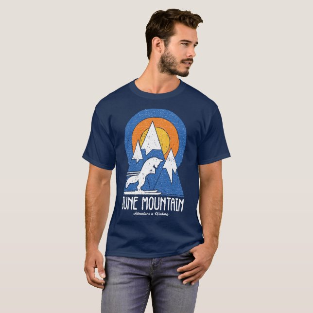 Retro June Mountain Ski White Fox T-Shirt (Hel framsida)