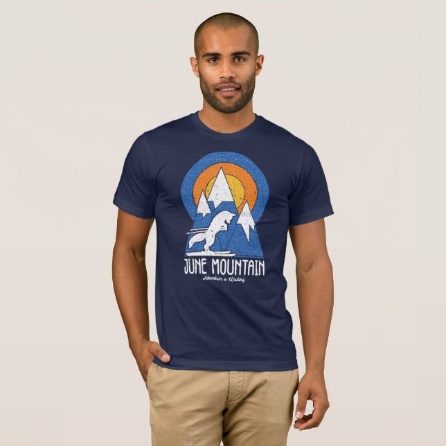 Retro June Mountain Ski White Fox T-Shirt (Hel framsida)