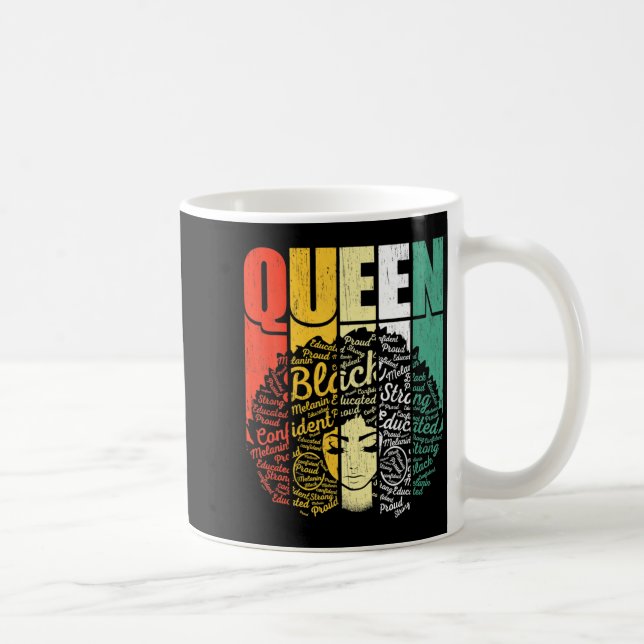 retro Juneteenth-drottning melanin mors dag kvinno Kaffemugg (Höger)