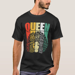 Retro Junetelfte drottningen Melanin Mors dag Kvin T Shirt