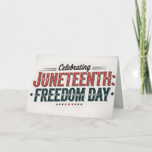 Retro Junetelfte Typografi, svart frihetsdag Kort