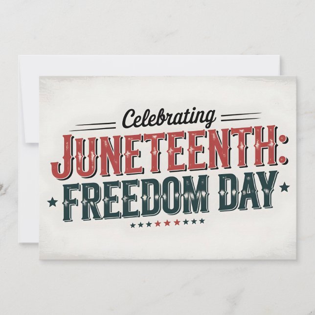 Retro Junetelfte Typografi, svart frihetsdag Spara Datumet (Framsida)
