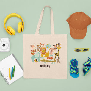 Retro Jungle Animals Cute Personlig Tygkasse