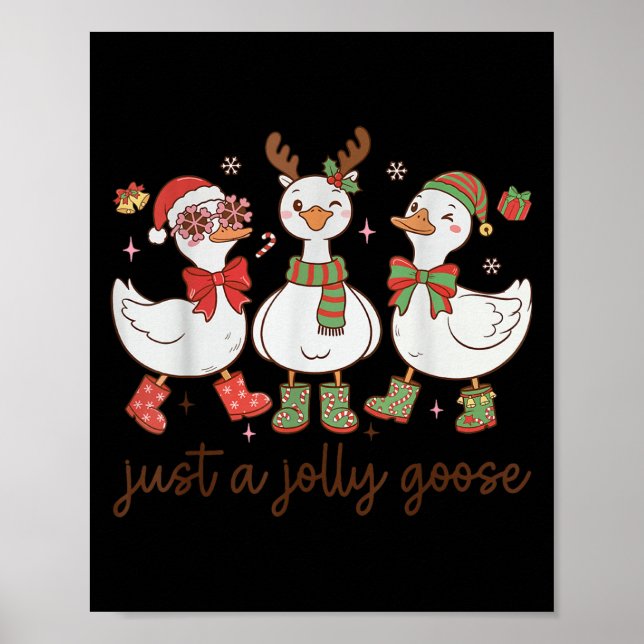 Retro Just A Jolly Goose Satan Christmas Holiday C Poster (Framsidan)