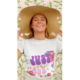 Retro Just Fly Groovy Blommigt Colorful Vintage T Shirt