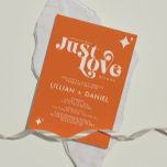 Retro Just Kärlek Orange och Cream Avslappnad Bröl Inbjudningar<br><div class="desc">Den här inbjudan till Retro Just Kärlek Orange och Cream Avslappnad Wedding är perfekt för ett enkelt par. Denna moderna reflektion är underbar för minimalisterna och färg-paletten ge från en sådan 70-talartid känns.</div>