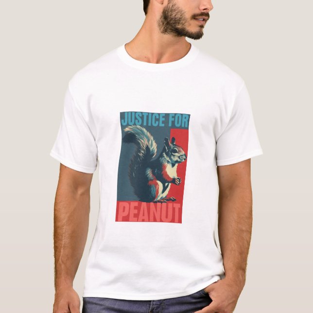 Retro Justice for Peanut the Squirrel T Shirt (Framsida)