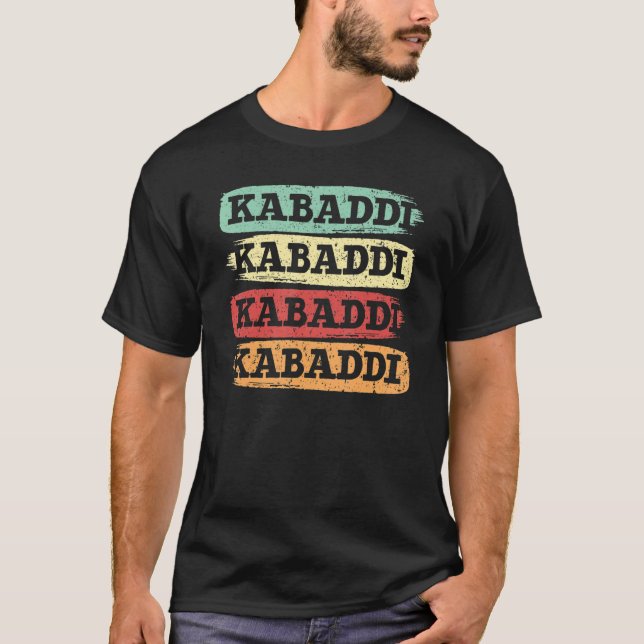 Retro Kabaddi Indian Game Team Sport Raider 1 T Shirt (Framsida)