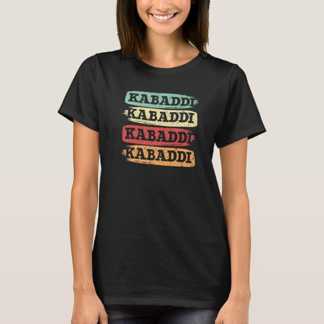 Retro Kabaddi Indian Game Team Sport Raider T Shirt (Framsida)