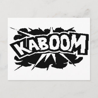 Retro KABOOM! Blast - svartvitt Vykort