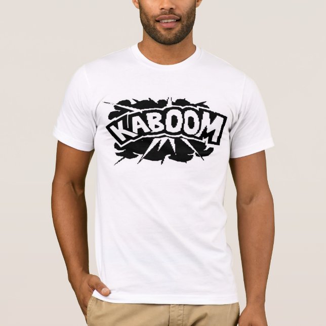 Retro KABOOM! Tryckvåg - svart & vit Tröja (Framsida)