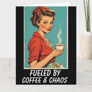 RETRO KAFÉ HUSMODER TOMT VÄN KORT