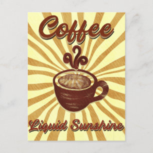 Retro-kaffe, flytande solljus-Vintage kaffe Helg Vykort