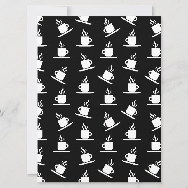 Retro Kaffe koppar Skriv ut Mönster Kaffe koppar B Julkort (Framsida)