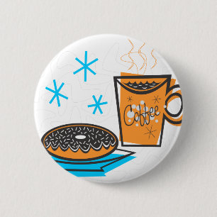 Retro kaffe och munk knapp