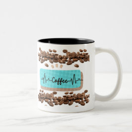 Retro-kaffebönor teal mugg