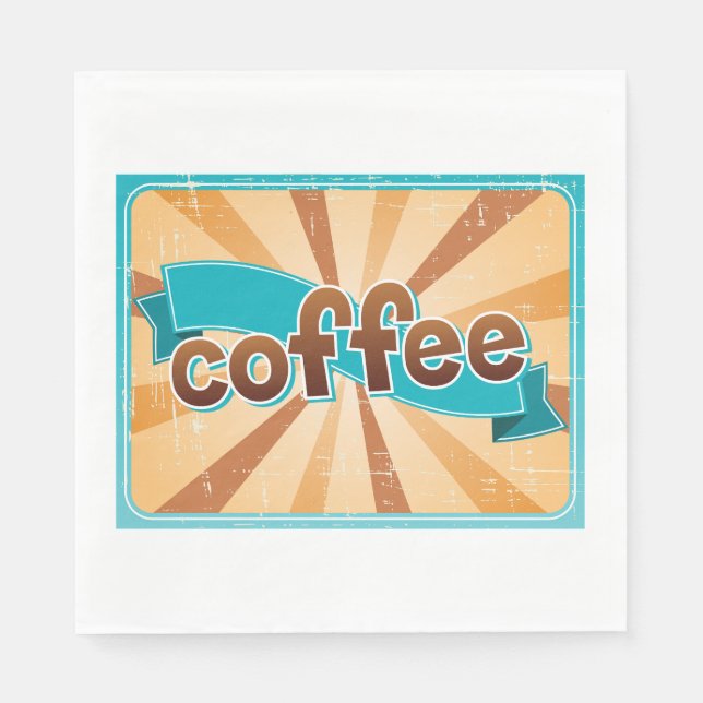 Retro-kaffedesign Pappersservett (Framsidan)