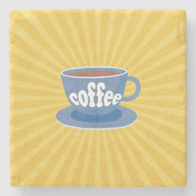 Retro-kaffedesign Stenunderlägg (Framsidan)