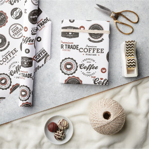 Retro-kaffeetiketter Presentpapper