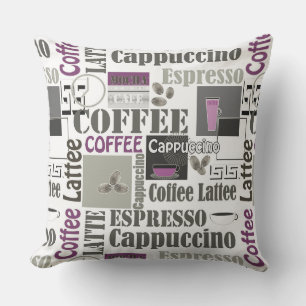 retro kaffekök mönster för espresso latte kudde