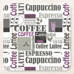 retro kaffekök mönster för espresso latte  underlägg papper kvadrat
