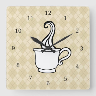Retro kaffekök väggklocka