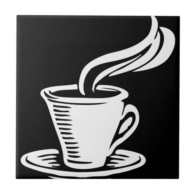 Retro kaffekopp & Saucer Kakelplatta (Framsidan)