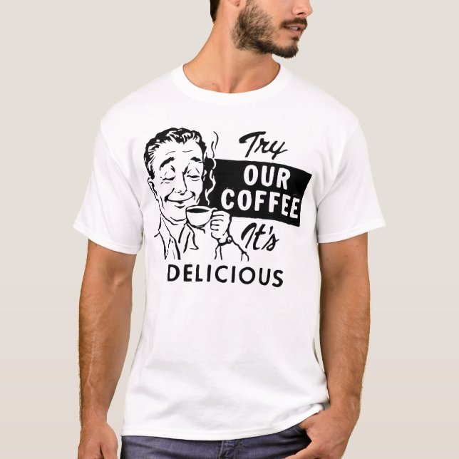 Retro kaffeman tee (Framsida)